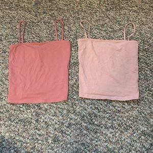 two pink( brand : divided )cropped tank top bundle